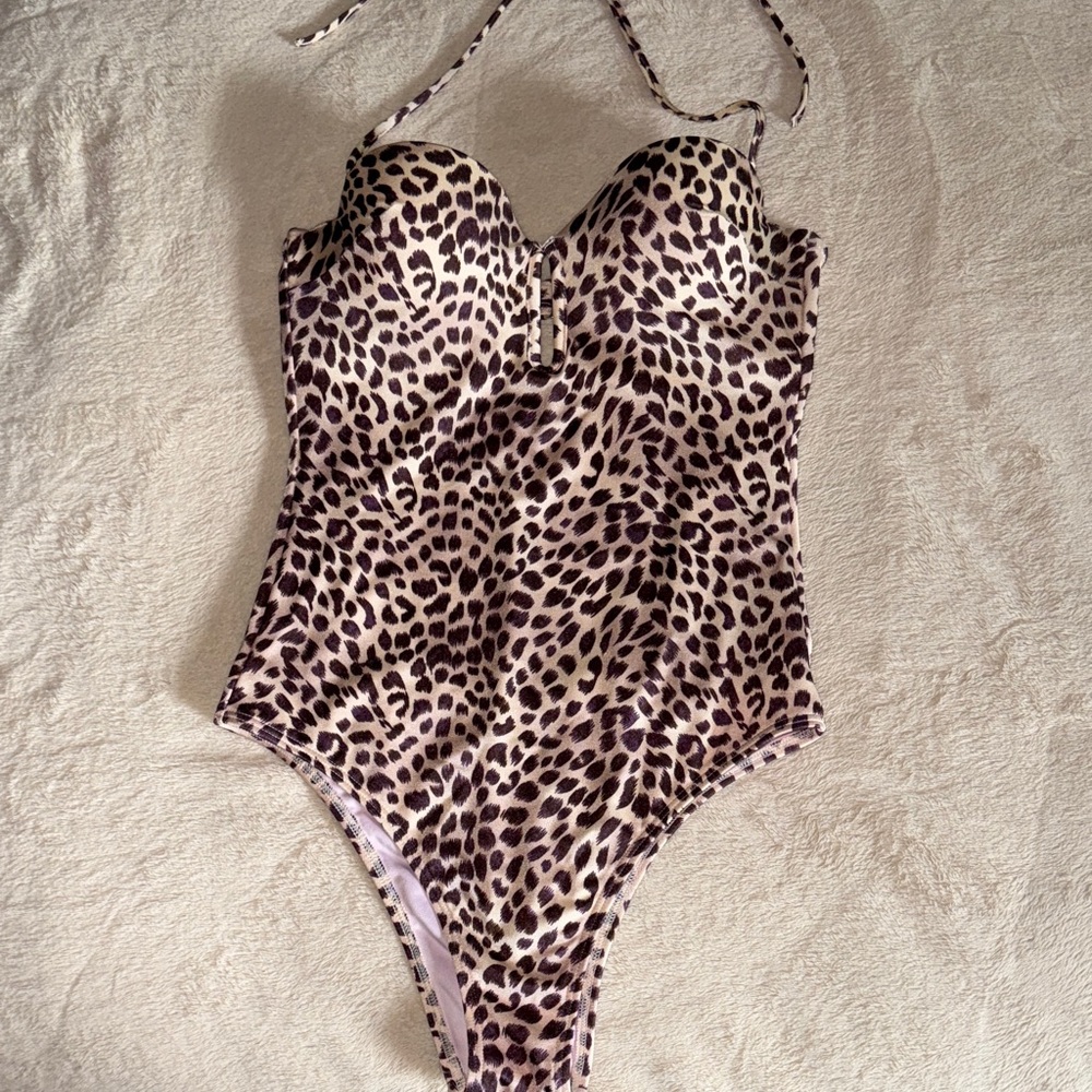 Leopard Print One-Piece Swimsuit